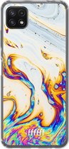 6F hoesje - geschikt voor Samsung Galaxy A22 5G -  Transparant TPU Case - Bubble Texture #ffffff
