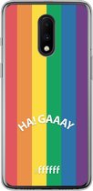 6F hoesje - geschikt voor OnePlus 7 -  Transparant TPU Case - #LGBT - Ha! Gaaay #ffffff