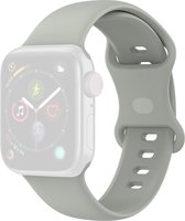 Compatible apple watch bandje - By Qubix - Siliconen sportbandje - Grijs - Maat: M/L - Geschikt voor Apple Watch 42mm / 44mm / 45mm - Apple watch series 3/4/5/6/7