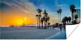 Venice beach zonsondergang in Los Angeles Poster 160x80 cm - Foto print op Poster (wanddecoratie woonkamer / slaapkamer) / Noord-Amerika Poster