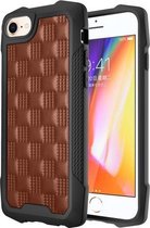 3D reliëf PU + PC + TPU skidproof schokbestendig hoesje voor iPhone SE 2020/8/7 / 6s / 6 (bruin)