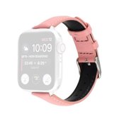 14mm slanke lederen band horlogeband voor Apple Watch Series 6 & SE & 5 & 4 44mm/3 & 2 & 1 42mm (roze)