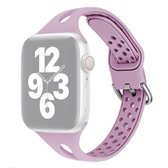 Siliconen vervangende horlogebanden voor Apple Watch Series 6 & SE & 5 & 4 40 mm / 3 & 2 & 1 38 mm (lichtpaars)