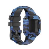Voor Garmin Vivofit JR3 siliconen print vervangende horlogeband (camouflage blauw)