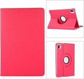 Voor Xiaomi Pad 5 Pro 360 graden rotatie Litchi-textuur Flip lederen tas met houder (rozerood)