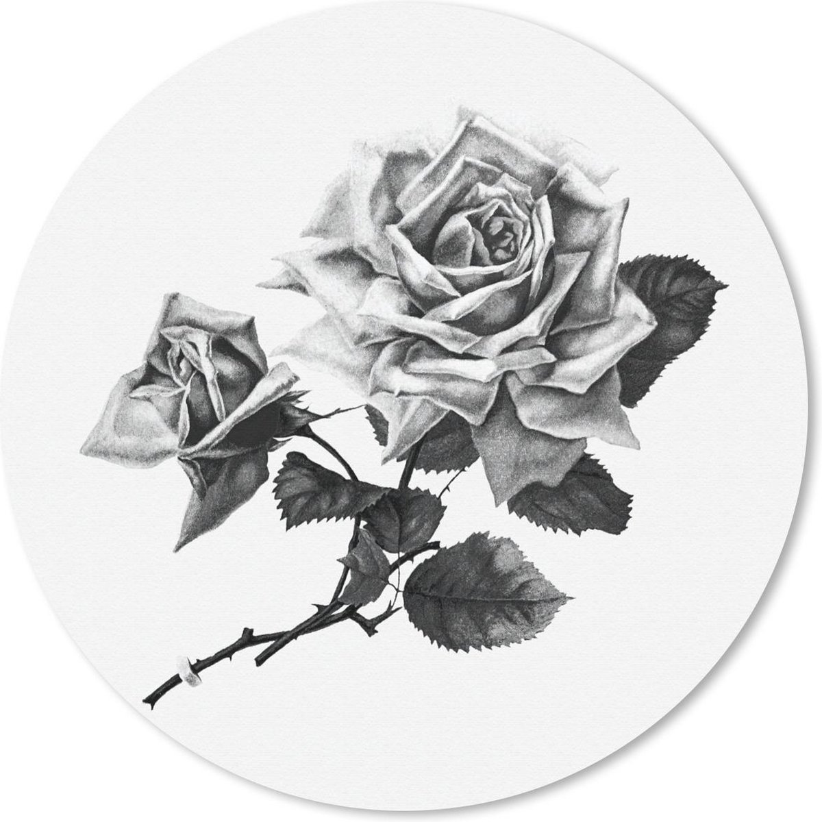 Muismat rond 30x30 cm - Mousepad Vintage - Rozen - Bloemen - Ronde muismatten