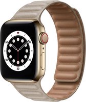 PU leren solo band - khaki - Geschikt voor Apple Watch