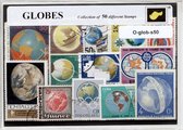 Globe|wereldbol – Luxe postzegel pakket (A6 formaat) : collectie van 50 verschillende postzegels van globe|wereldbol – kan als ansichtkaart in een A6 envelop - authentiek cadeau -