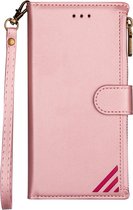 iPhone 11 Book Case Hoesje met Rits - Kunstleer - Pasjeshouder - Portemonnee - Apple iPhone 11 - Roze