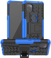 Rugged Kickstand Back Cover - Motorola Moto G 5G Hoesje - Blauw