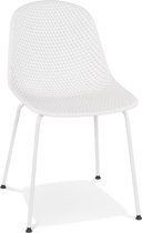 Alterego Witte geperforeerde design stoel 'VIKY' binnen/buiten