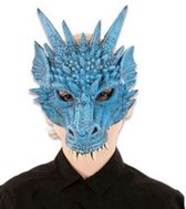 Witbaard Verkleedmasker Draak 33 Cm Foam Blauw One-size