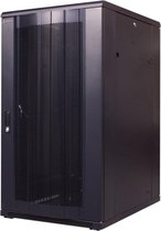 Alfaco 19-6818PP, 18U, 19" Serverkast met geperforeerde voordeur, (BxDxH) 600x800x1000mm, zwart