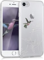 kwmobile telefoonhoesje voor Apple iPhone 7 / 8 - Hoesje voor smartphone in roze / wit / transparant - Kolibri en Bloemen design