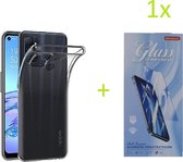 Oppo A53 4G / A53S Hoesje Transparant TPU Silicone Soft Case + 1X Tempered Glass Screenprotector