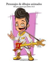 Personajes de dibujos animados libro para colorear para adultos 1 & 2