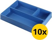 Datona® Vakverdeling met 3 compartimenten - 10 stuks - Blauw