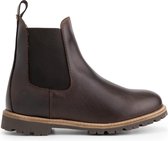 Travelin' Leikanger Dames Leren Chelsea boot - VIBRAM zool - Wol gevoerd - Donkerbruin leer - Maat 42