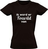 Foxwild Dames t-shirt | Peter Gillis | Massa is kassa | Hatseflatse | Zwart