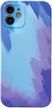 iPhone 12 Pro Max Back Cover Hoesje met Patroon - TPU - Siliconen - Backcover - Apple iPhone 12 Pro Max - Blauw / Lichtblauw