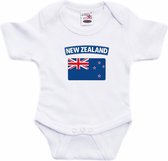 New-Zealand baby rompertje met vlag wit jongens en meisjes - Kraamcadeau - Babykleding - Nieuw-Zeeland landen romper 80 (9-12 maanden)