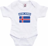 Iceland baby rompertje met vlag wit jongens en meisjes - Kraamcadeau - Babykleding - IJsland landen romper 68