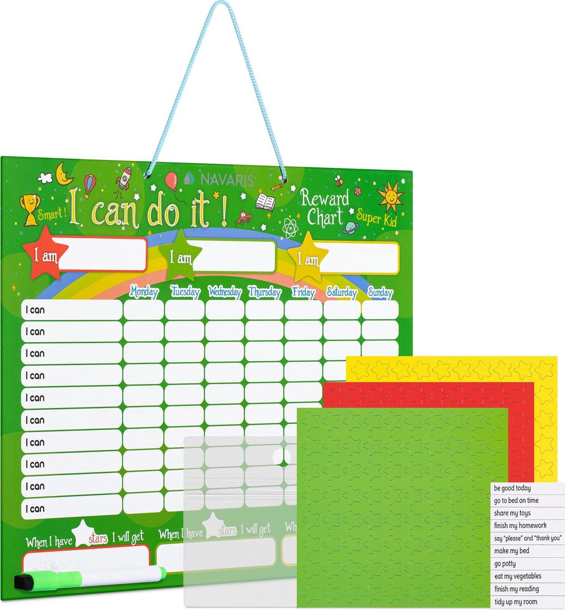 Verre De Récompense Magnétique Pour Enfants – Avec étoiles En Bois Et Support, Système De Motivation
