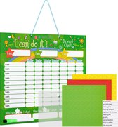 Navaris magnetisch beloningsbord in het Engels - Taakplanner voor kinderen - Beloningssysteem met sterren en activiteiten - Groen