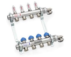 Rehau Rautherm HKV-D V2A easyflow verdeler RVS G1 8-groeps, z. kogelkranen