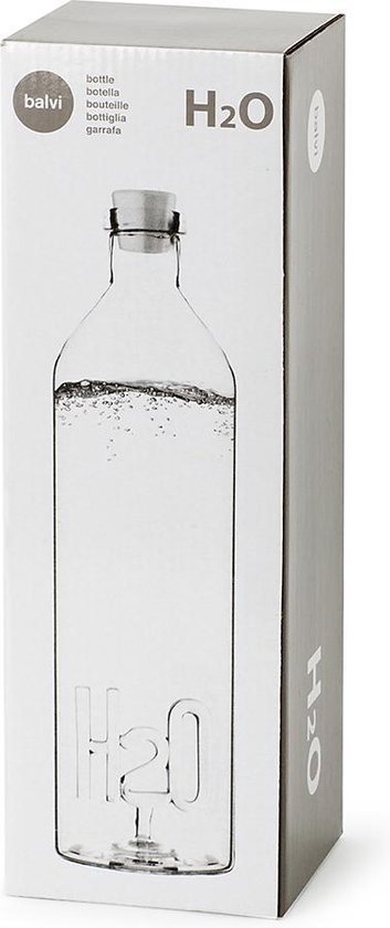 Balvi H2O Waterfles - Borosilicaatglas - 1,2 l - Balvi