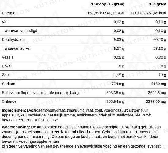 XXL Nutrition - O.R.S. (Oral Rehydration Salts) Hypotonic Drink - Rehydratiemiddel van Dextrose, Natrium & Kalium - Orange - 600 gram (40 doseringen) van XXL Nutrition — afbeelding 3