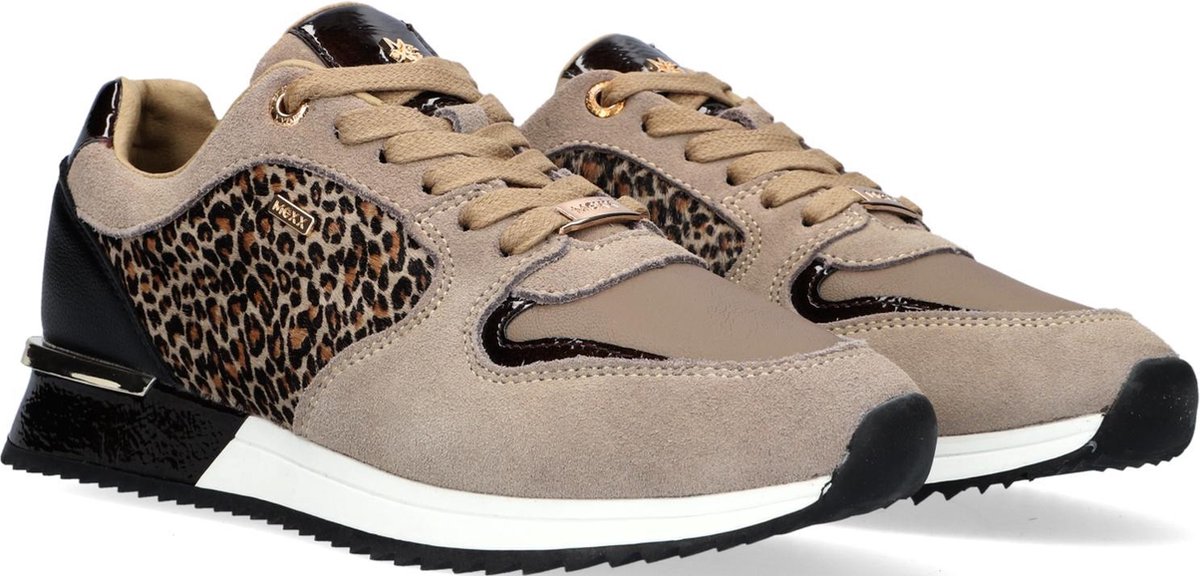 Mexx Fleur Lage sneakers - Dames - Taupe - Maat 37 | bol.com