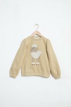 Sissy-Boy - Beige sweater met hond en ballonmouwen