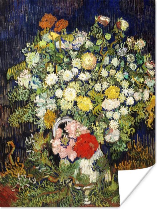 Poster Boeket bloemen in een vaas - Vincent van Gogh - 90x120 cm