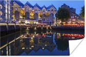 Oude haven van Rotterdam in Nederland Poster 180x120 cm - Foto print op Poster (wanddecoratie woonkamer / slaapkamer) / Europese steden Poster XXL / Groot formaat!