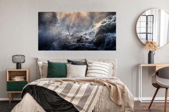 Poster Waterval - IJs - Mist - 160x80 cm