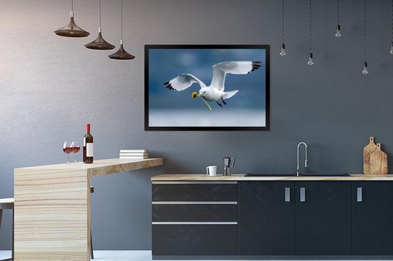Cadre photo avec affiche - Mouette - Pissenlit - Vogel - 90x60 cm - Cadre pour affiche