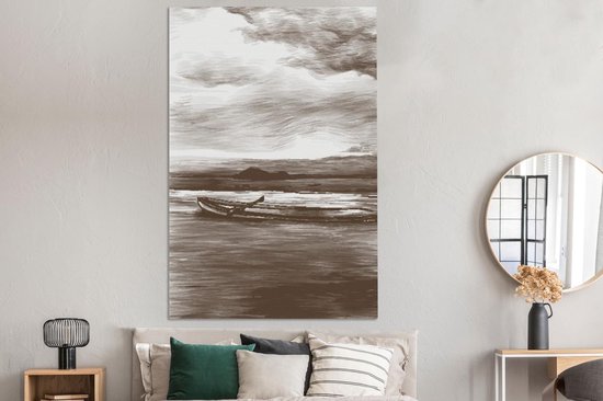 Tableau sur toile Bateau - Air - Water - 120x180 cm - Décoration murale XXL