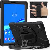 Tablet hoes voor Lenovo Tab M10 Plus (2de generatie) - Hand Strap Armor Case - Met Schouderriem - 10.3 inch (TB-X606) - Zwart