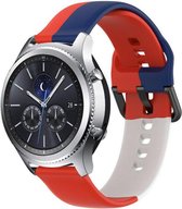 Siliconen Smartwatch bandje - Geschikt voor  Samsung Gear S3 triple sport band - rood-wit-blauw - Strap-it Horlogeband / Polsband / Armband