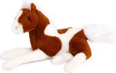 knuffelpaard junior 33 cm pluche bruin/wit