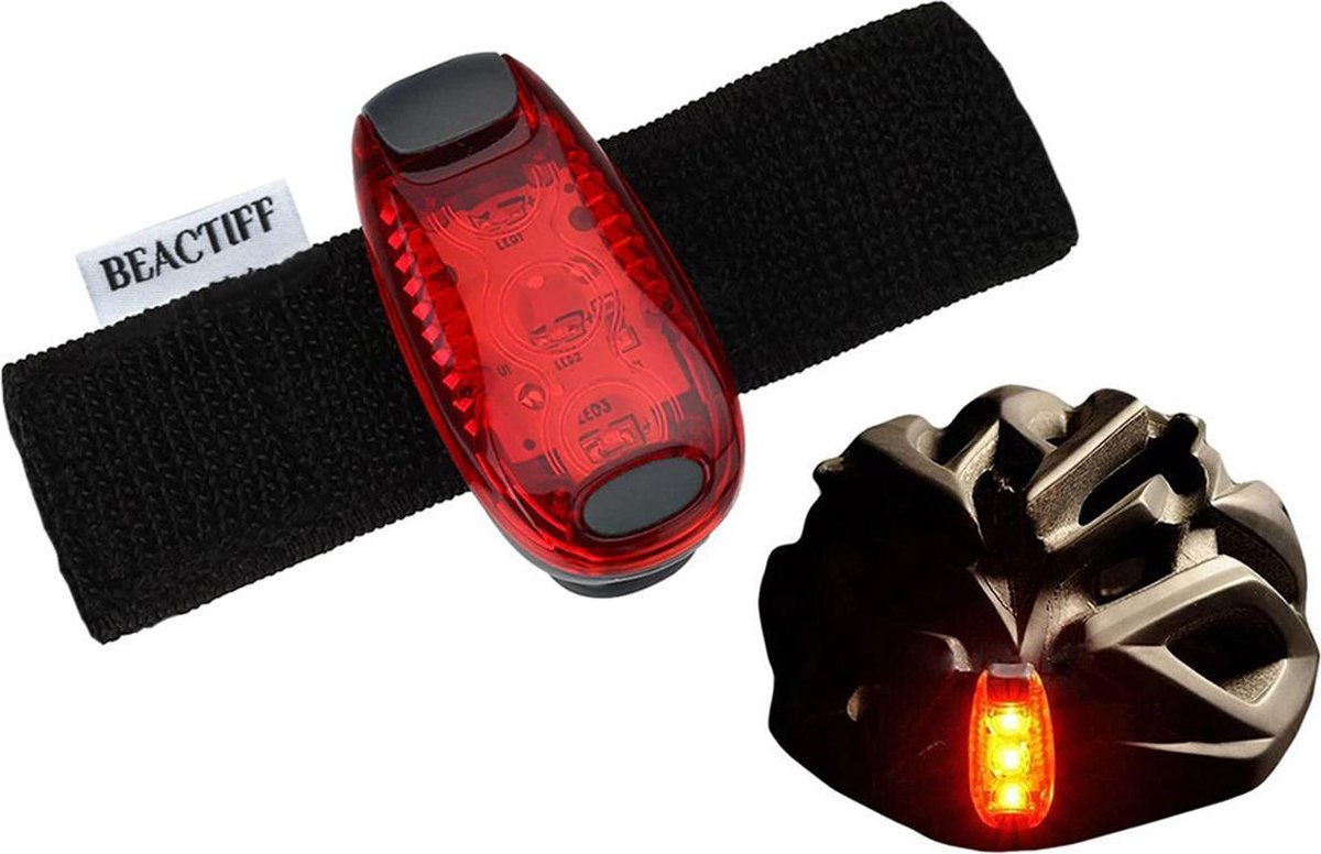 LED verstelbare helm verlichting | Rode achterlamp | Veiligheidslampje | Fietshelm | Fiets | Veiligheid | Hondenriem hond