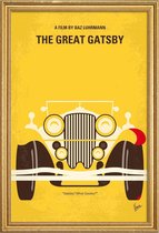 JUNIQE - Poster met houten lijst The Great Gatsby -30x45 /Geel