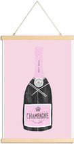 JUNIQE - Posterhanger Champagne -20x30 /Roze & Zwart