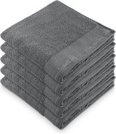 CLYR Badlaken Tidy Towels - Set van 5 stuks -70x140 - 100% BCI Katoen - Siberian Antracite