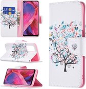 Voor OPPO A74/A93/A54 5G Gekleurd Tekenpatroon Horizontale Flip Lederen Case met Houder & Kaartsleuven & Portemonnee (boom)