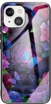 Gehard glas + TPU-randbeschermhoes voor iPhone 13 Mini (vlinder)