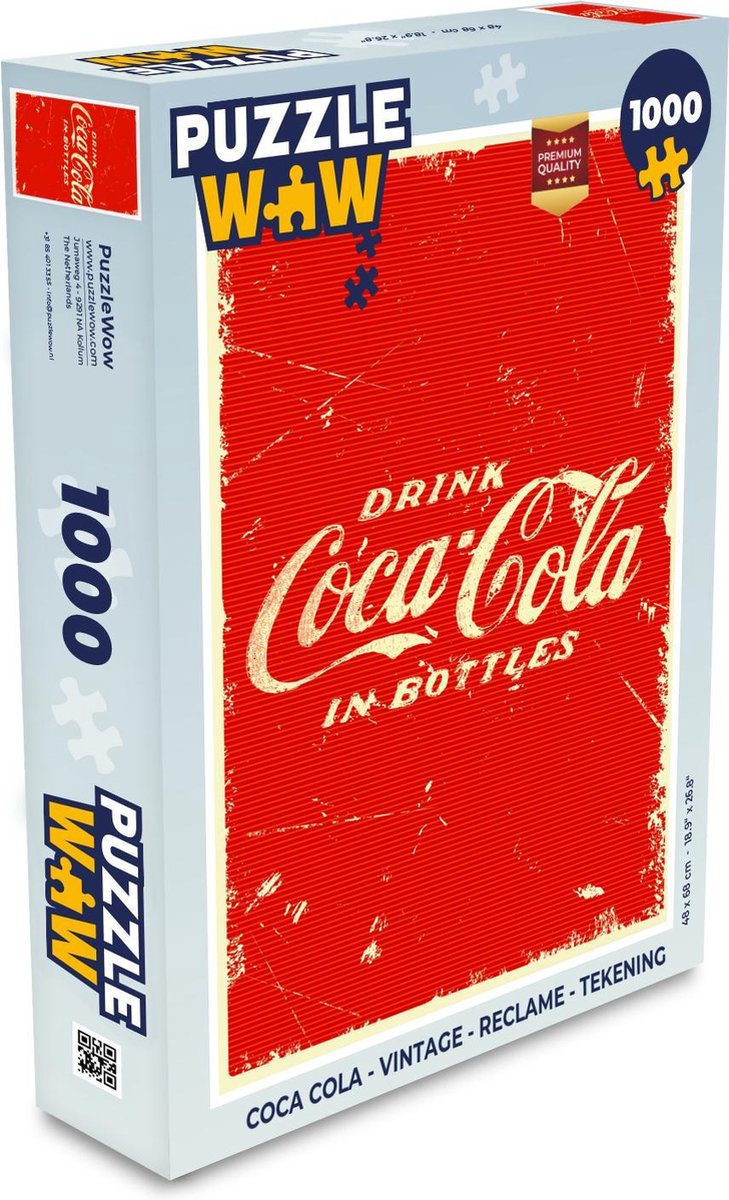 Puzzle Coca Cola - Vintage - Publicité - Dessin - Puzzle - Puzzle 1000  pièces adultes | bol.com