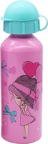 Must Drinkfles Meisjes 500 Ml Aluminium Roze/lichtblauw