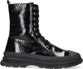 Wysh Maan Boot Veterboots - Laarzen Met Veters - Meisjes - Zwart - Maat 40